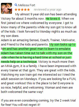 Kids Review for karate class